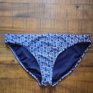 GAP Blue and Black Floral Bikini Bottom Size Medium